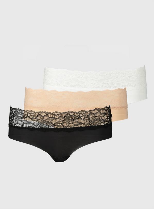 Lace Trim No VPL Knicker Shorts 3 Pack - 6